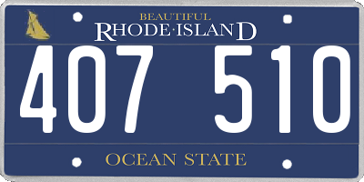 RI license plate 407510