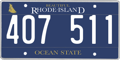 RI license plate 407511