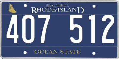 RI license plate 407512