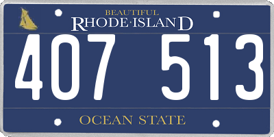 RI license plate 407513