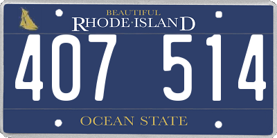 RI license plate 407514