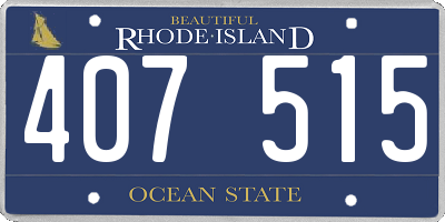 RI license plate 407515