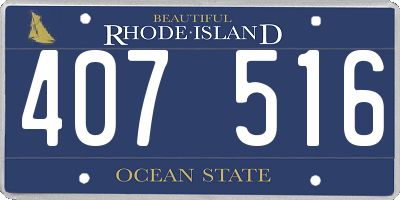 RI license plate 407516
