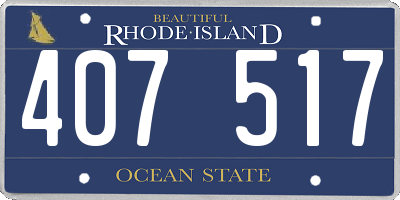RI license plate 407517