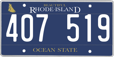 RI license plate 407519
