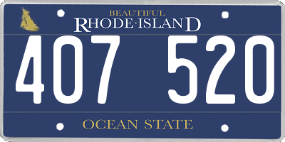 RI license plate 407520