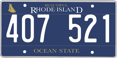 RI license plate 407521