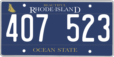 RI license plate 407523