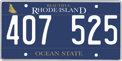 RI license plate 407525