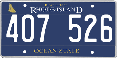 RI license plate 407526