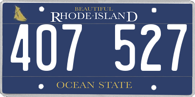 RI license plate 407527
