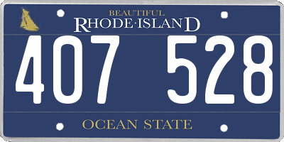 RI license plate 407528