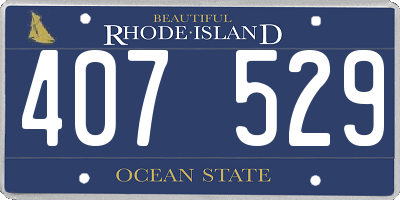RI license plate 407529