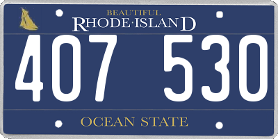 RI license plate 407530