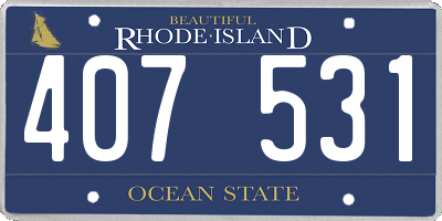 RI license plate 407531