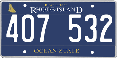 RI license plate 407532