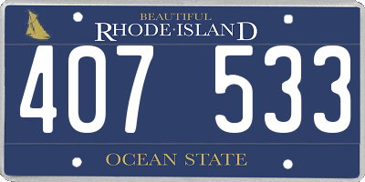 RI license plate 407533
