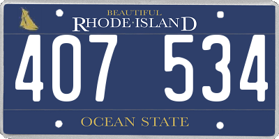 RI license plate 407534