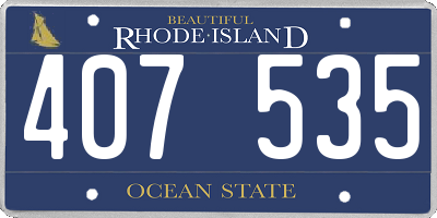 RI license plate 407535
