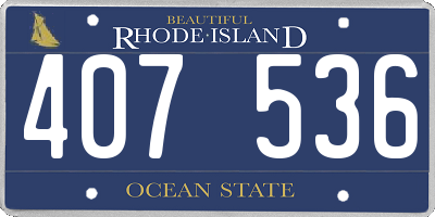 RI license plate 407536
