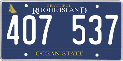 RI license plate 407537