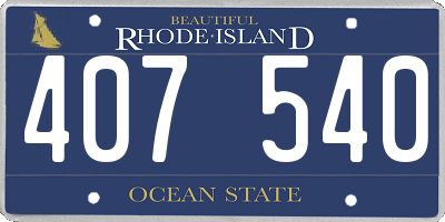 RI license plate 407540