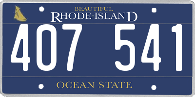 RI license plate 407541