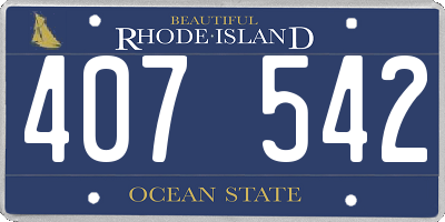 RI license plate 407542