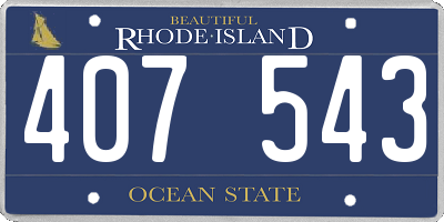 RI license plate 407543