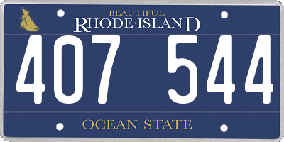 RI license plate 407544