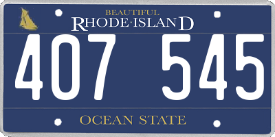 RI license plate 407545