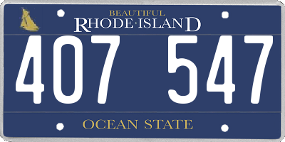 RI license plate 407547