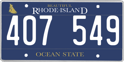 RI license plate 407549