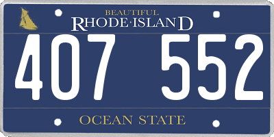RI license plate 407552