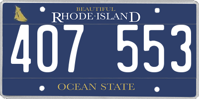RI license plate 407553
