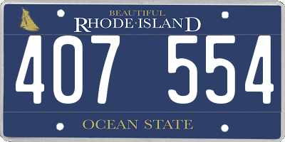 RI license plate 407554