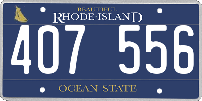 RI license plate 407556