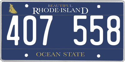 RI license plate 407558