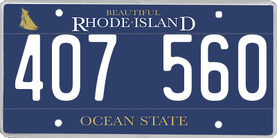 RI license plate 407560