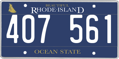 RI license plate 407561