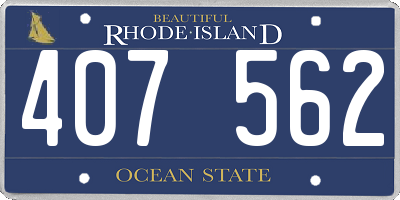 RI license plate 407562