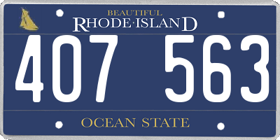 RI license plate 407563