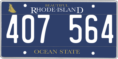 RI license plate 407564