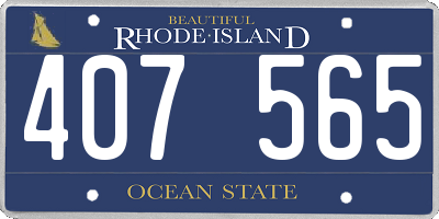 RI license plate 407565