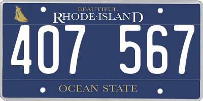 RI license plate 407567