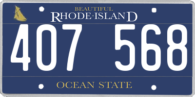 RI license plate 407568