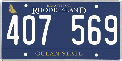 RI license plate 407569
