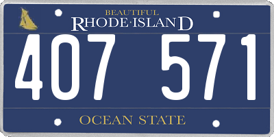 RI license plate 407571