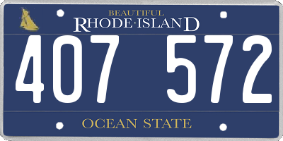 RI license plate 407572