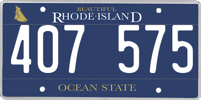 RI license plate 407575